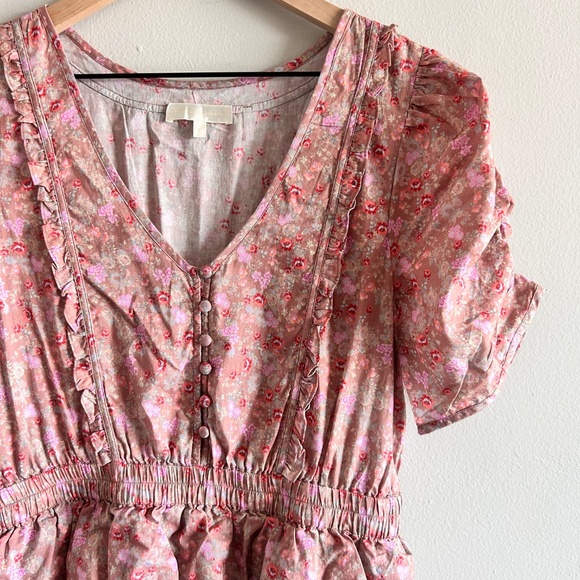 LoveShackFancy Roth Dress | Warm Taupe Sienna Floral | Size Large - Picture 6 of 15